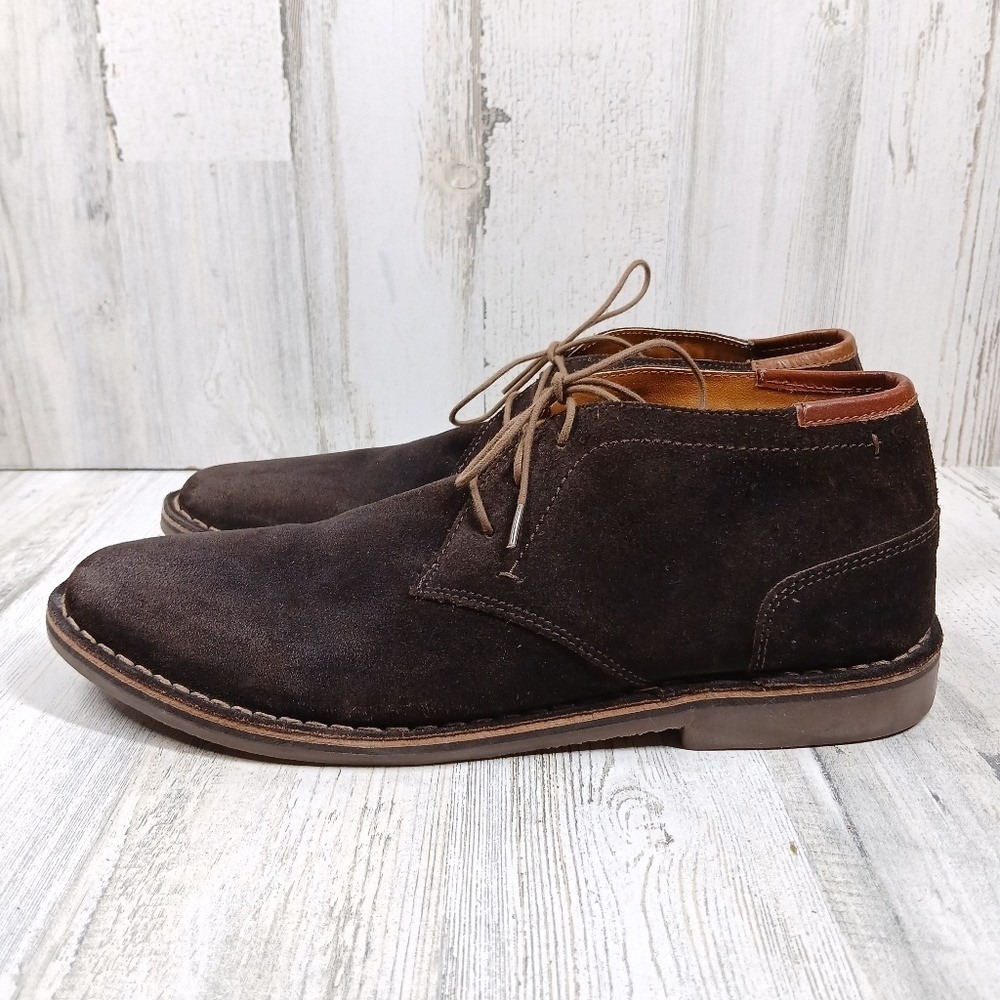 Kenneth Cole Reaction Chukka Boots‎ Men's 12 Brown Suede Desert Lace-Up Preppy